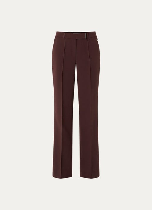 Aaiko Chantalle mid waist flared fit broek met steekzakken - voorkant bordeauxrood