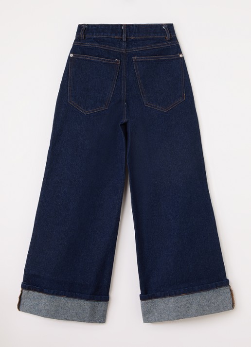 Aaiko Charly flared jeans met donkere wassing - voorkant 3 indigo