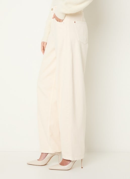 Aaiko Daley high waist balloon fit jeans met gekleurde wassing - detail 2 creme
