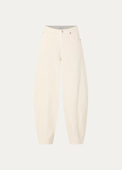 Aaiko Daley high waist balloon fit jeans met gekleurde wassing - voorkant 3 creme