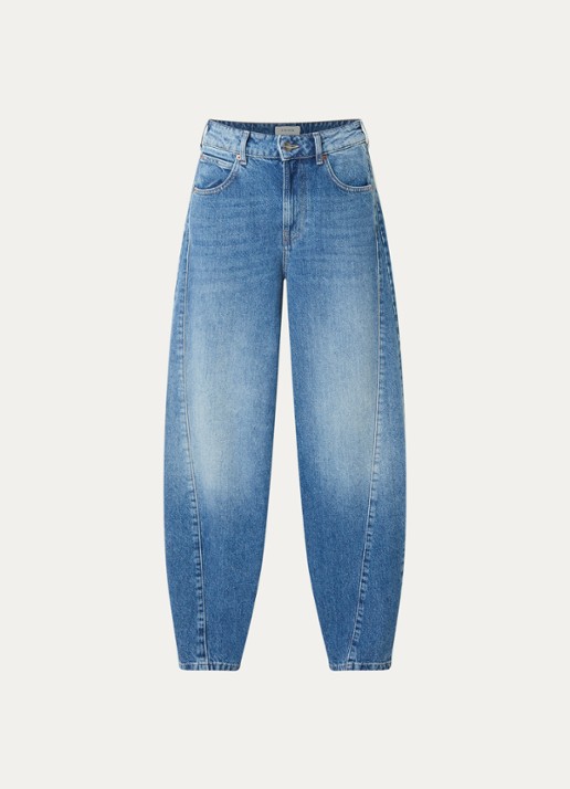 Aaiko Daley high waist balloon jeans met medium wassing - voorkant 4 indigo