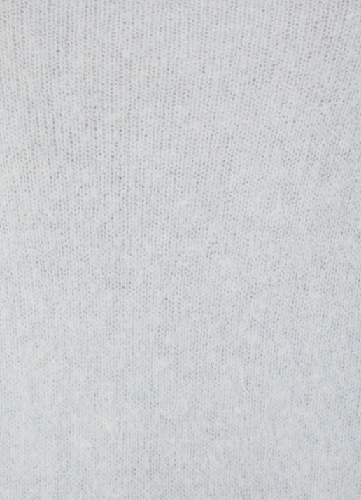 Aaiko Denize fijngebreide trui in alpaca wolblend met ballonmouw - detail 2 lichtgrijs