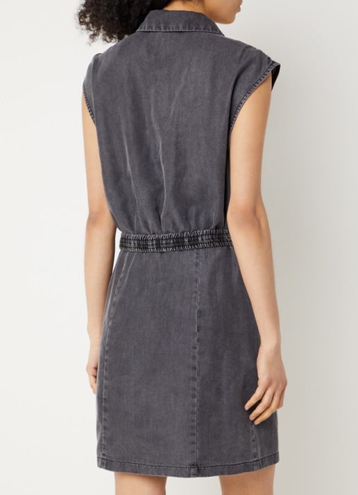 Aaiko Edith mini jurk met ceintuur - achterkant 2 antraciet
