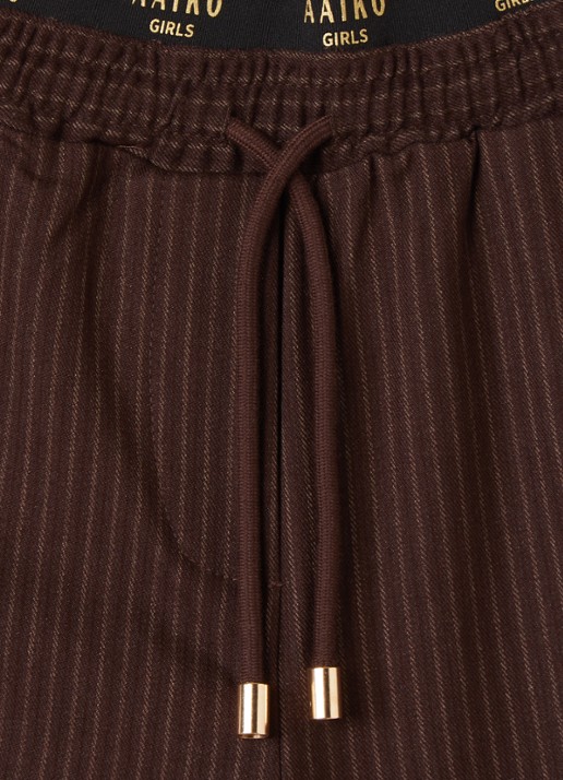 Aaiko Esila flared fit pantalon met streepprint - detail bruin