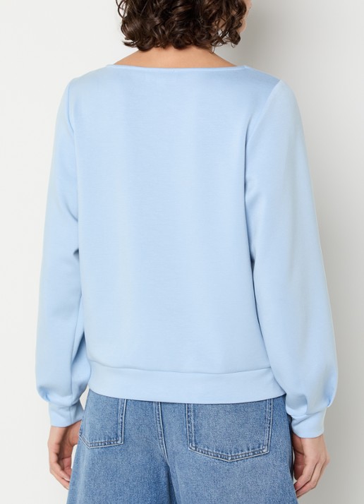 Aaiko Evelyn sweater met cut-out detail - achterkant 4 lichtblauw