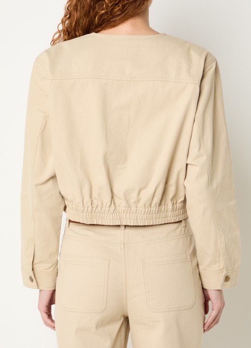 Aaiko Fallon cropped jack met opgestikte zakken - achterkant 4 beige