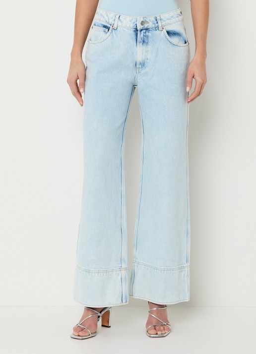 Aaiko Gaby high waist wide leg jeans met lichte wassing