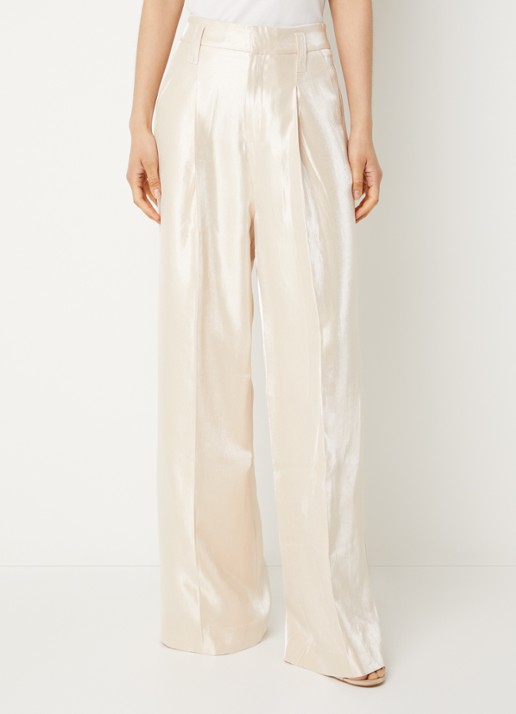 Aaiko Hailey high waist wide fit pantalon met metallic finish