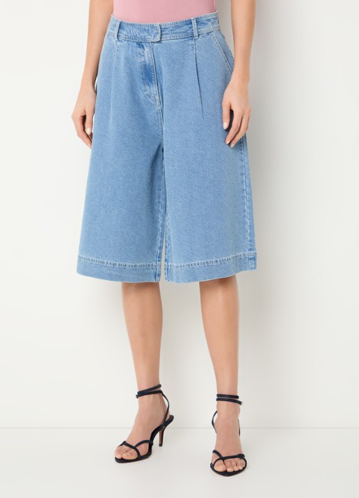 Aaiko Inaya high waist wide fit korte broek van denim