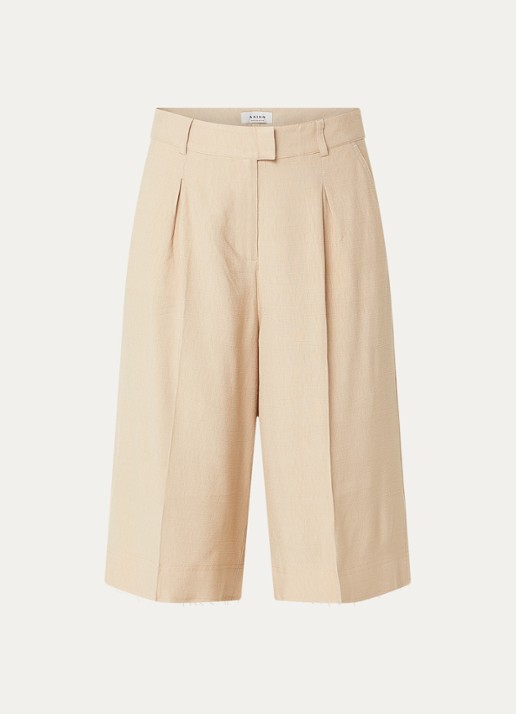 Aaiko Inaya mid waist loose fit culotte - voorkant 3 donkerbeige