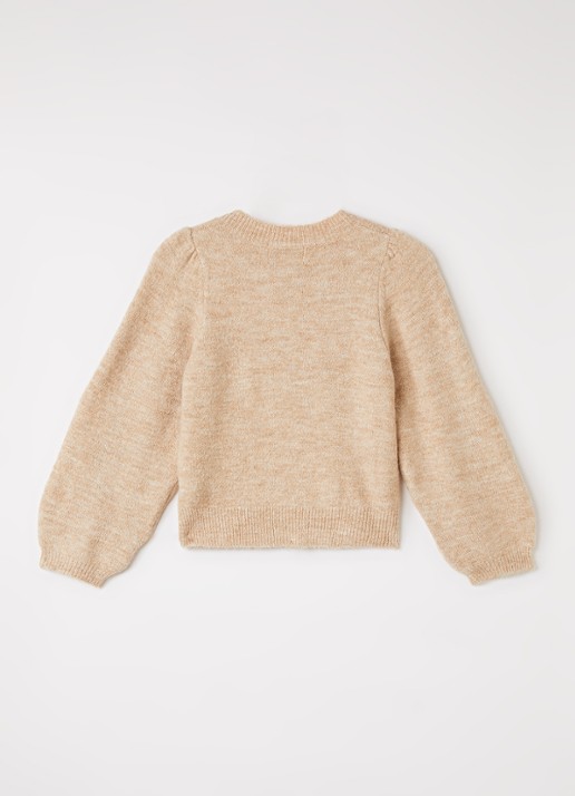 Aaiko Jady fijngebreid vest in alpaca wolblend - achterkant camel