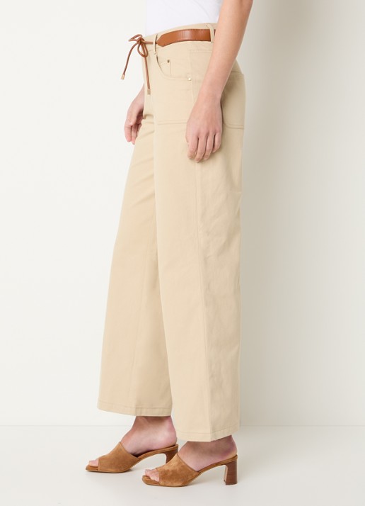 Aaiko Jael high waist flared fit broek met steekzakken - detail 5 beige