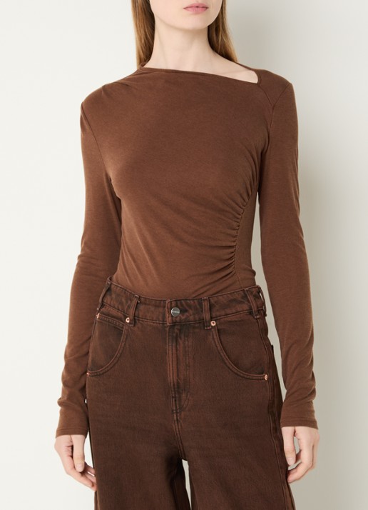 Aaiko Jalisse top in wolblend met asymmetrische hals