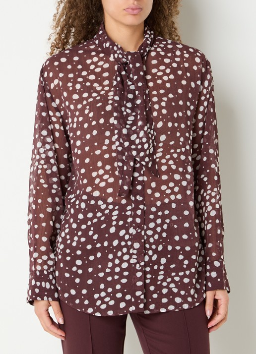 Aaiko Janesse blouse met print en sjaalkraag