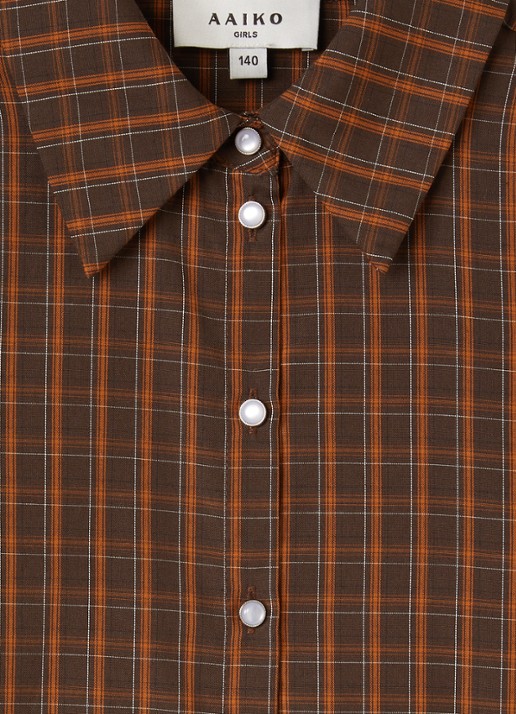 Aaiko Janesse blouse met ruitdessin - detail bruin