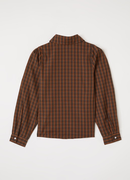 Aaiko Janesse blouse met ruitdessin - voorkant 3 bruin