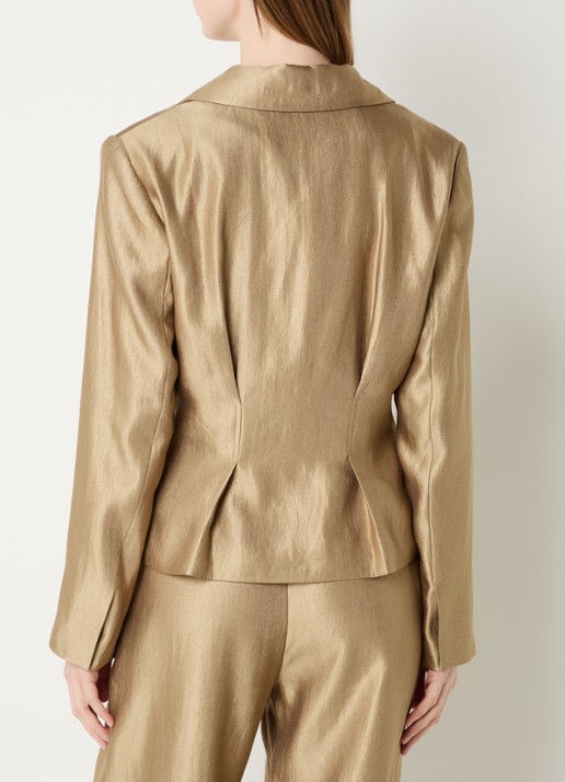 Aaiko Jasmin getailleerde blazer met metallic finish - achterkant goud