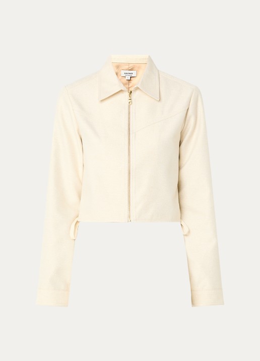 Aaiko Judith cropped jack met lurex - voorkant 3 gebroken wit
