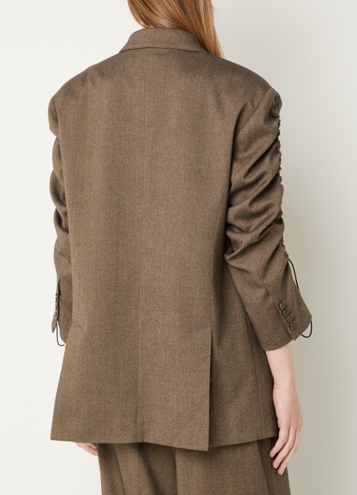 Aaiko Kendal oversized double-breasted blazer met klepzakken - achterkant 2 zand
