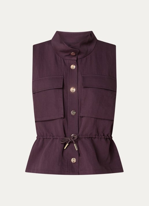 Aaiko Lena gilet met borstzakken en strikceintuur