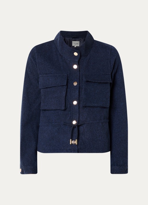 Aaiko Lenas jack met trekkoord en klepzakken - voorkant 3 donkerblauw