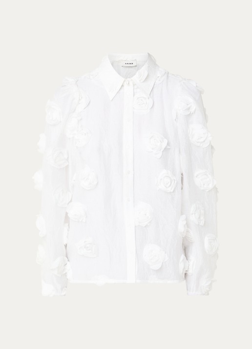 Aaiko Lien semi-transparante blouse met applicatie - voorkant wit