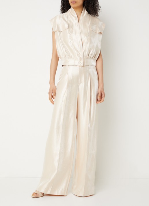 Aaiko Lies top met metallic finish - voorkant 3 creme