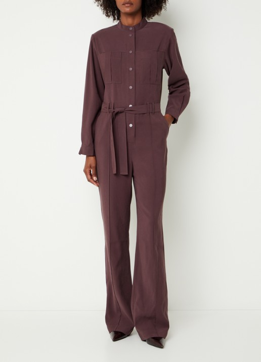 Aaiko Lise straight fit jumpsuit met strikceintuur