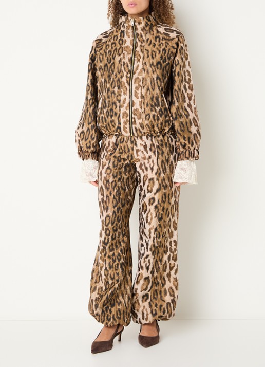 Aaiko Lora Animal jack met jacquard dessin - voorkant 4 camel