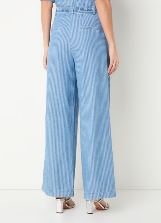 Aaiko Lotty high waist wide leg jeans met medium wassing - achterkant 3 indigo
