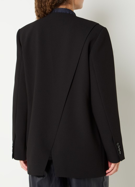 Aaiko Luray oversized double-breasted blazer met ruitdessin en klepzakken - achterkant 4 zwart