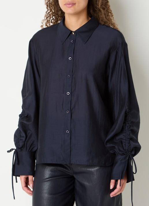 Aaiko Marel blouse met metallic finish - detail 4 donkerblauw