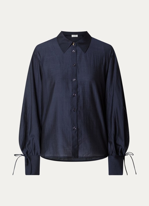 Aaiko Marel blouse met metallic finish - voorkant 2 donkerblauw