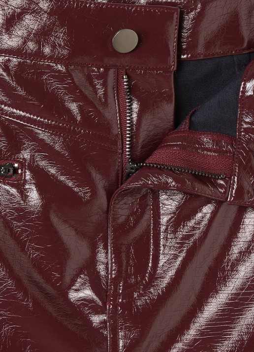 Aaiko Marelle minirok van imitatieleer - detail bordeauxrood
