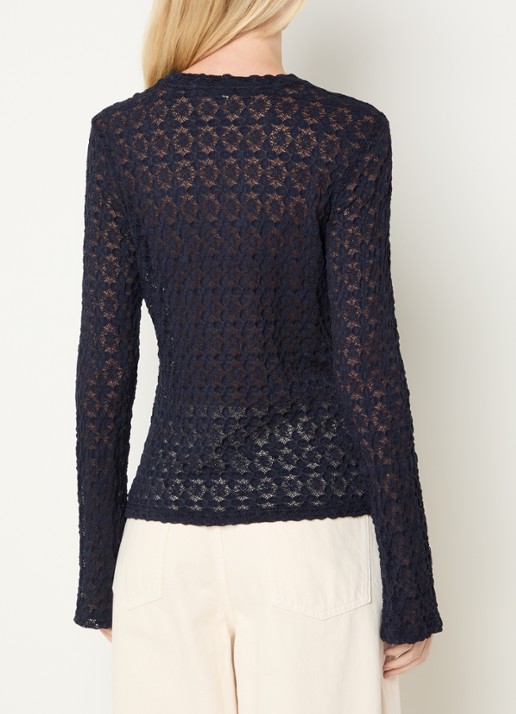 Aaiko Mason top van kant - achterkant 4 donkerblauw