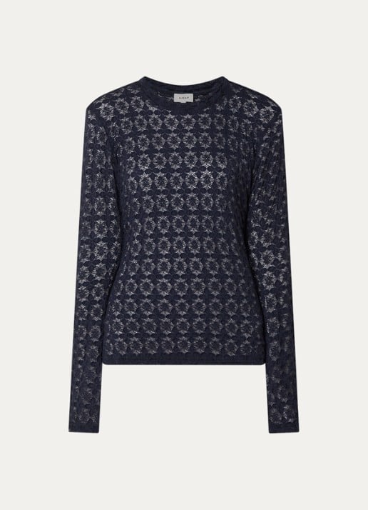 Aaiko Mason top van kant - voorkant donkerblauw