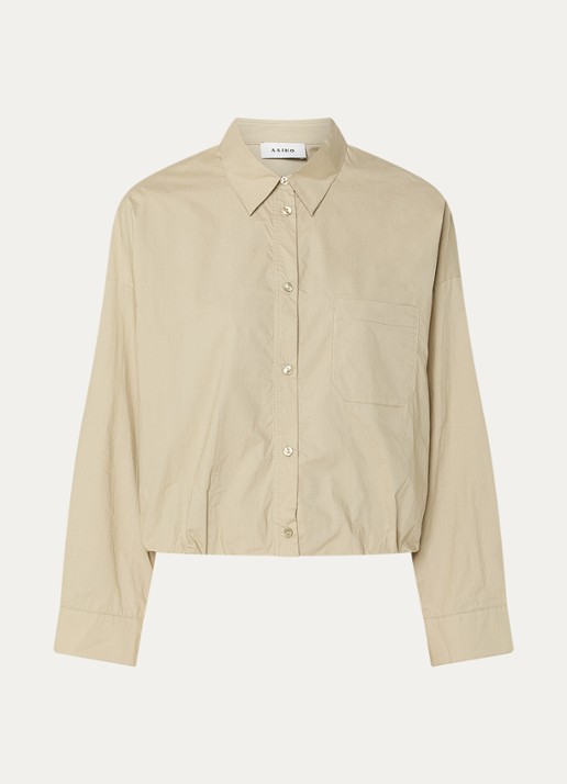 Aaiko Mikkie blouse met borstzak - voorkant khaki