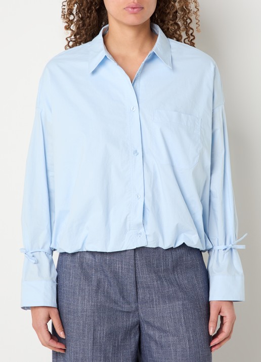Aaiko Mikkie blouse met borstzak - detail 2 lichtblauw
