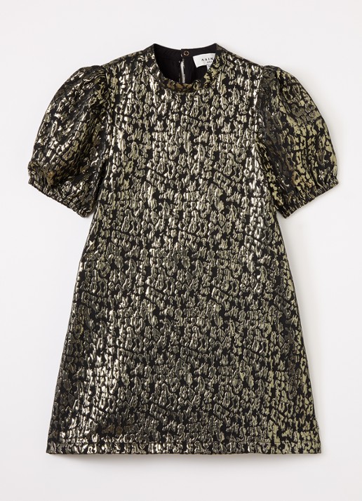 Aaiko Nicole jurk met jacquard dessin - voorkant 2 goud