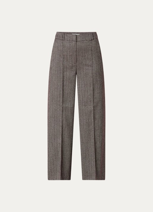 Aaiko Nore mid waist wide fit pantalon met steekzakken - voorkant 2 bordeauxrood