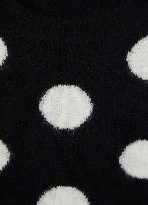 Aaiko Oris fijngebreide trui met stippenprint - detail zwart