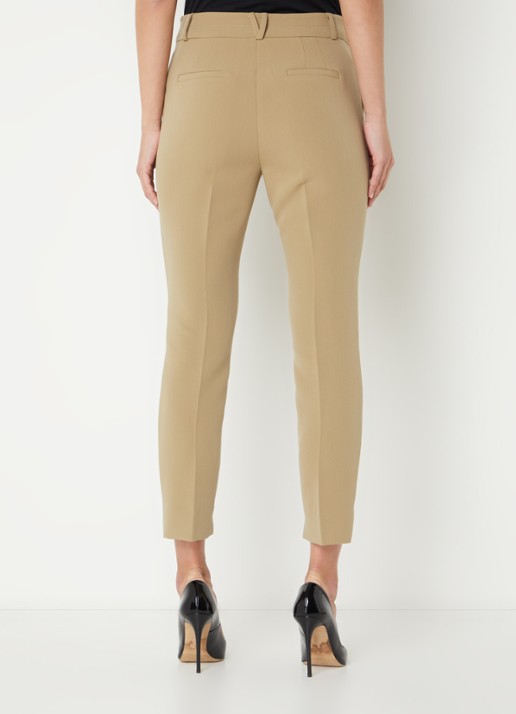Aaiko Parene high waist tapered fit cropped pantalon met steekzakken  - achterkant 2 khaki