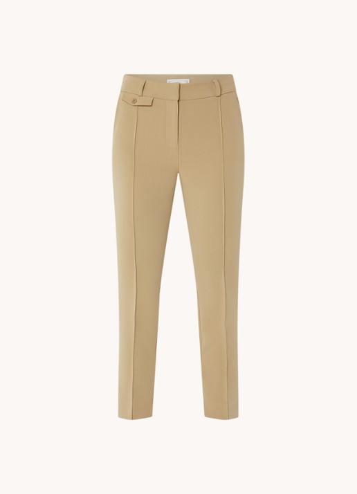 Aaiko Parene high waist tapered fit cropped pantalon met steekzakken  - voorkant 3 khaki