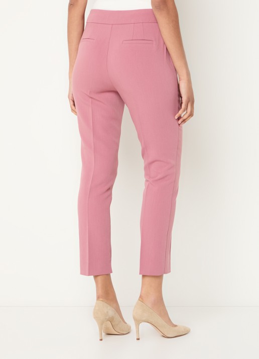 Aaiko Parene high waist tapered fit cropped pantalon met steekzakken  - achterkant roze