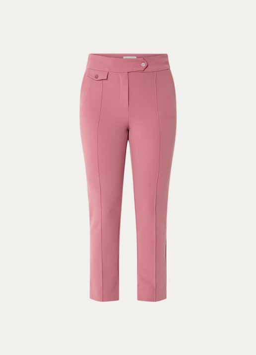 Aaiko Parene high waist tapered fit cropped pantalon met steekzakken  - voorkant 2 roze