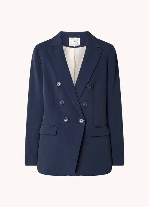 Aaiko Perize double-breasted blazer met schoudervulling en stretch - voorkant 3 donkerblauw