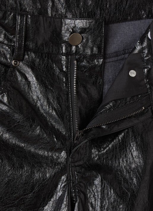 Aaiko Quinn balloon fit broek van imitatieleer - detail zwart