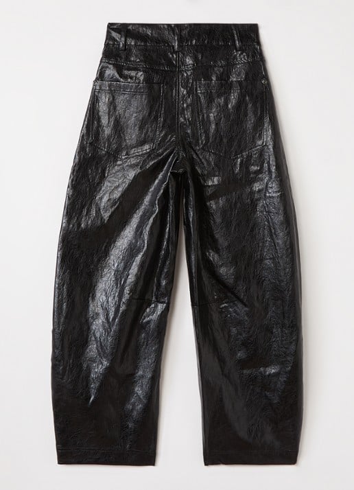 Aaiko Quinn balloon fit broek van imitatieleer - voorkant 3 zwart