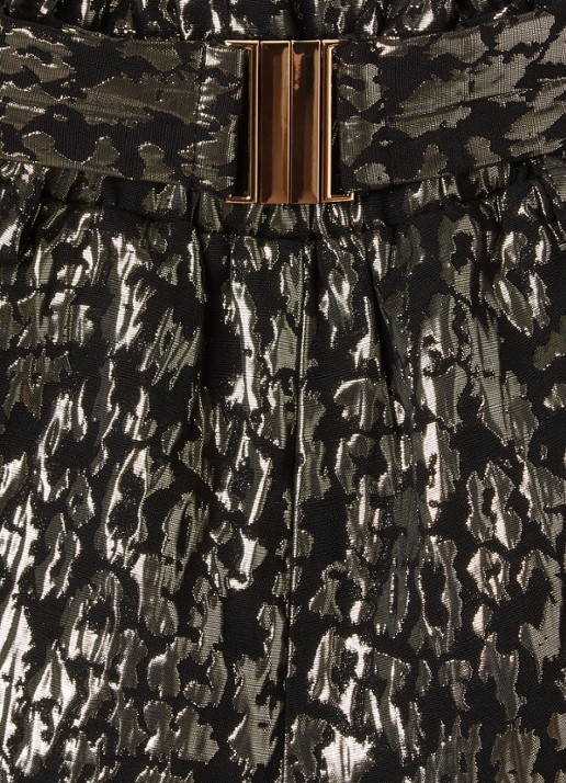 Aaiko Rikki wide fit korte broek met ceintuur - detail 3 goud