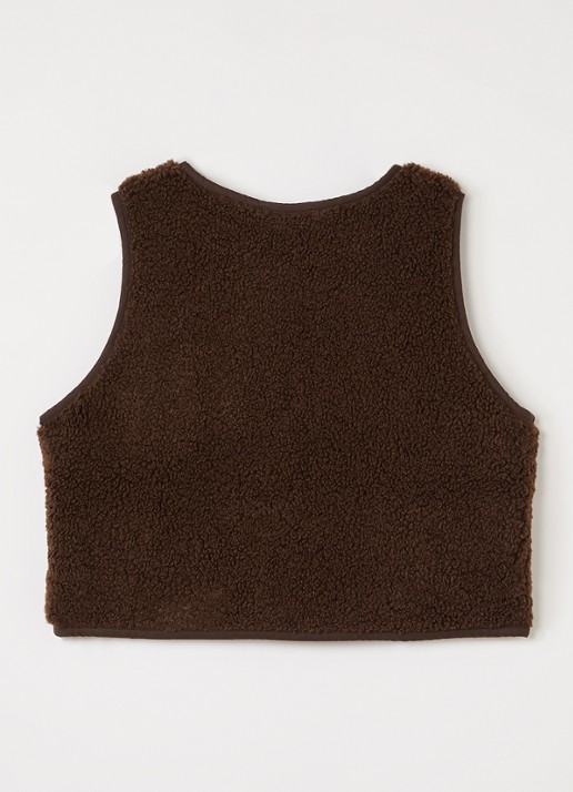 Aaiko Rivan gilet van teddy - achterkant 3 donkerbruin